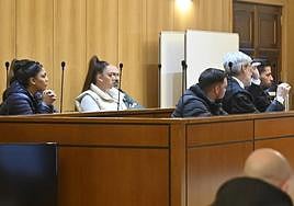 Los cuatro acusados, en la Audiencia de Valladolid.
