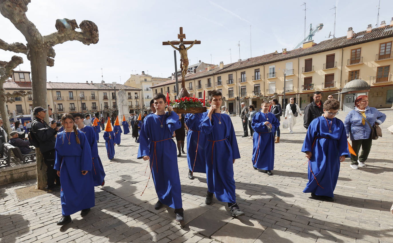 La procesión infantil del Divino Maestro por las calles de Palencia