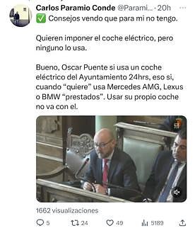 Imagen secundaria 2 - Arriba, Óscar Puente el día de la confirmación de la Gala de los Goya 2024 en Valladolid. Debajo, tuits de Bermejo y Paramio esta semana contra el alcalde de Valladolid.