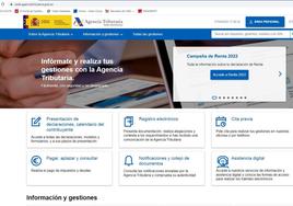 Página web de la Agencia Tributaria.