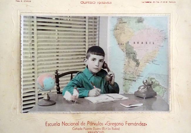 José Antonio, de pequeño, en la escuela Gregorio Fernández.