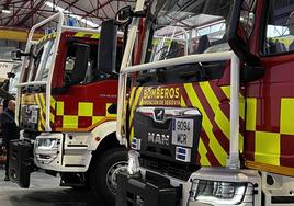 Camiones de bomberos adquiridos por la Diputación de Segovia para su nuevo servicio de extinción de incendios.