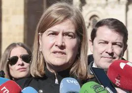 Margarita Torres, junto a Mañueco, en la presentación de su candidatura en León.