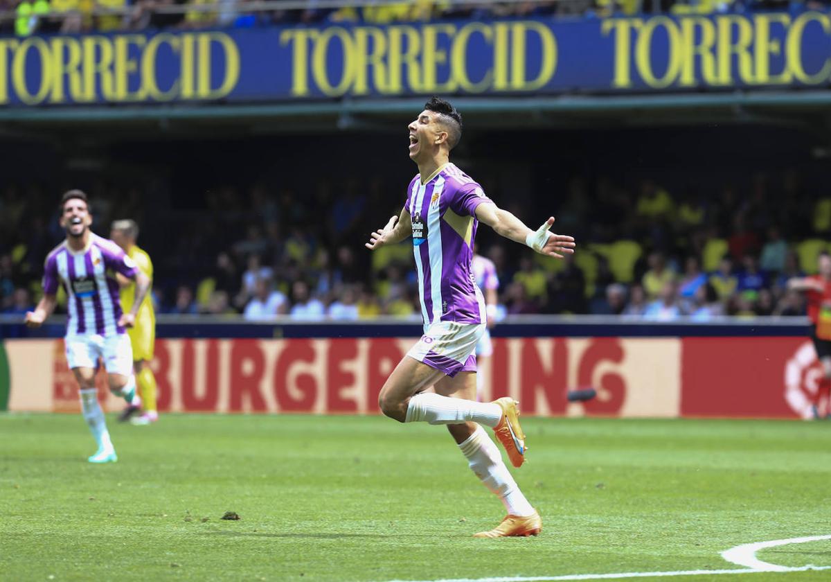 El Yamiq celebra el gol que marcó al Villarreal.