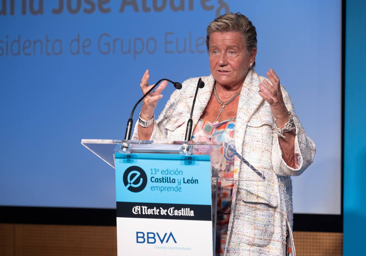 La presidenta de Grupo Eulen, María José Álvarez, durante su intervención.