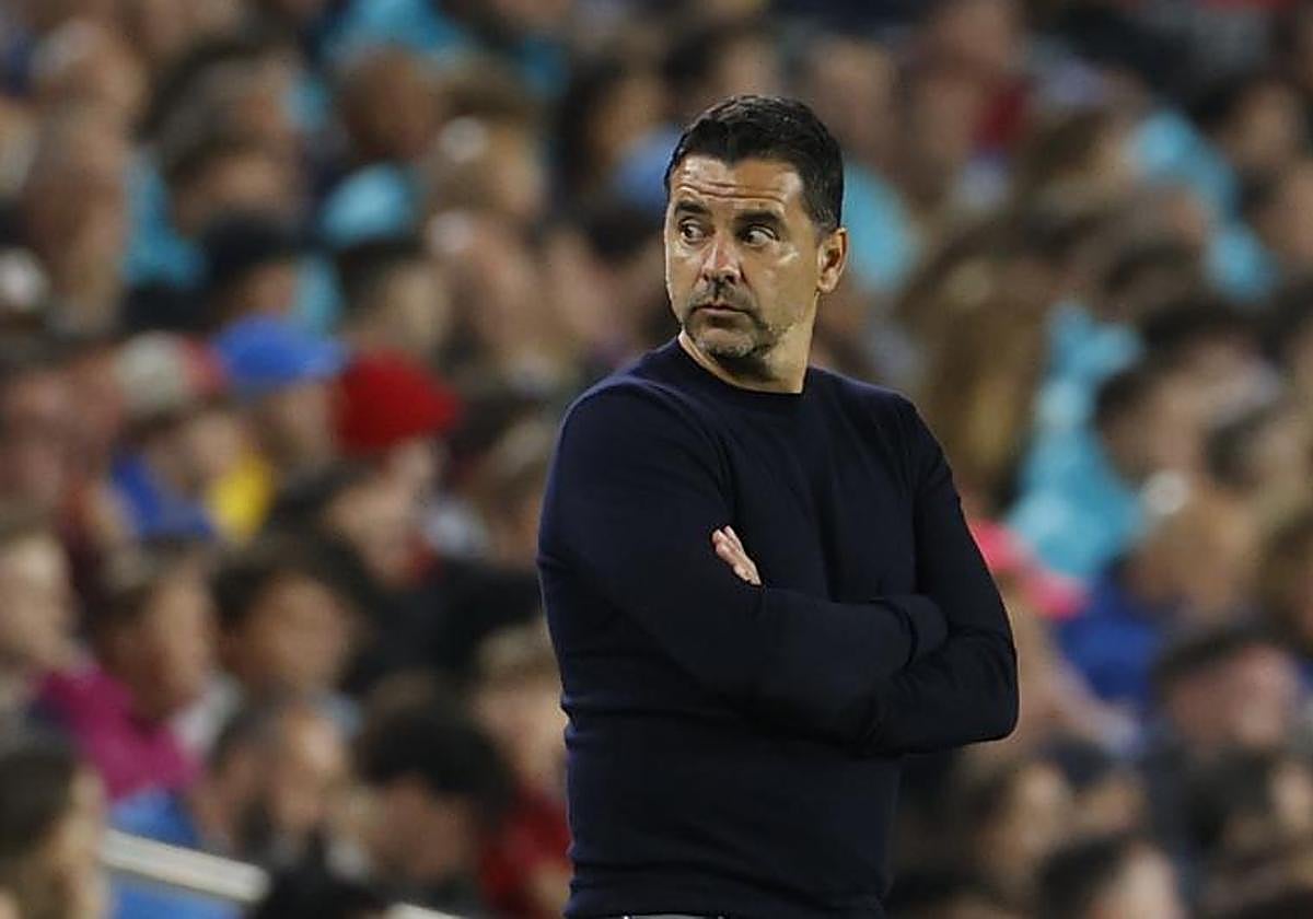 Míchel Sánchez, durante el FC Barcelona-Girona