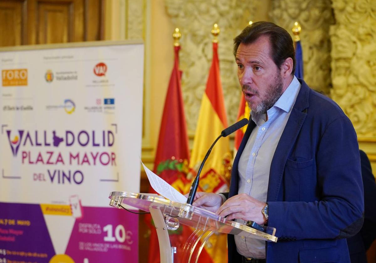 El alcalde, Óscar Puente, este miércoles durante la presentación de Plaza Mayor del Vino.