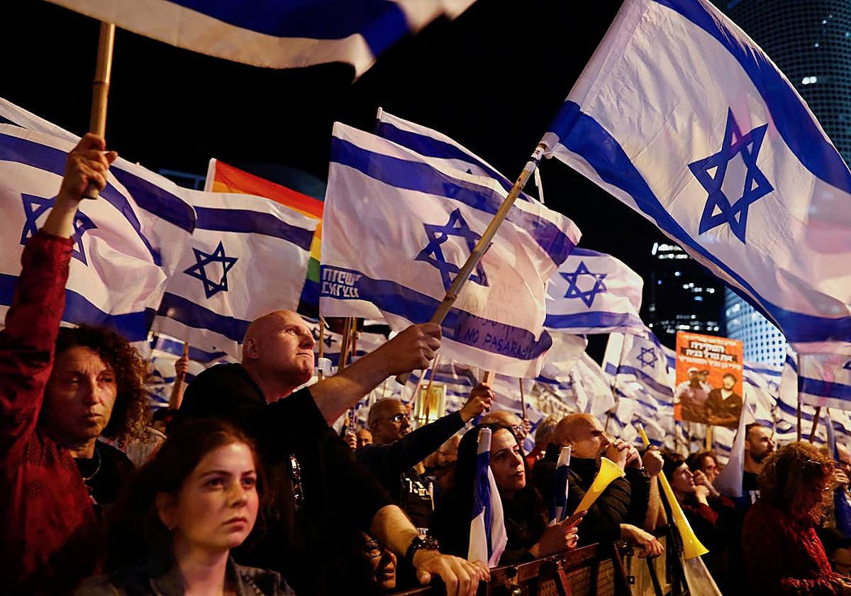 Protestas en Tel Aviv contra la reforma judicial de Netanyahu.