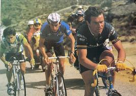 Bernard Hinault, perseguido por Marino Lejarreta en plena ascensión.