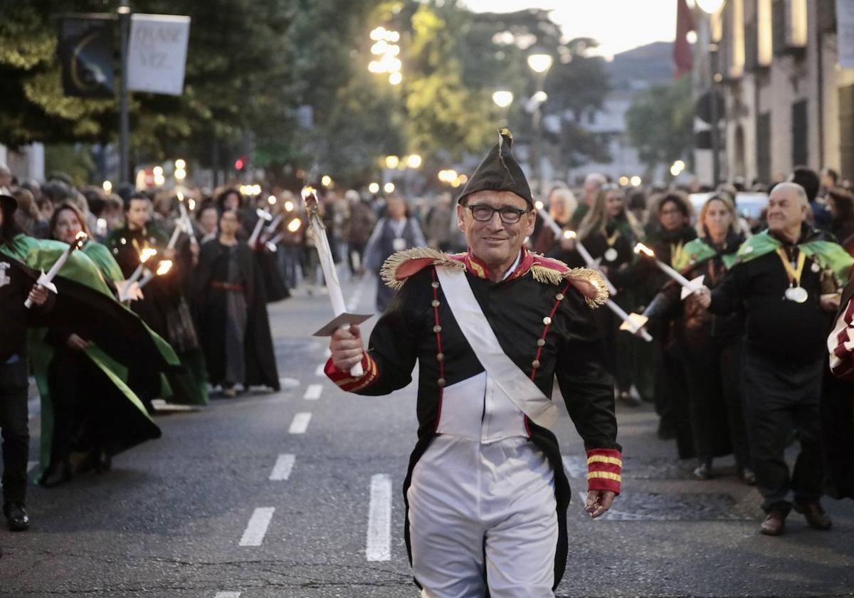 Desfile de antorchas por el quinto centenario del Palacio Real de Valladolid