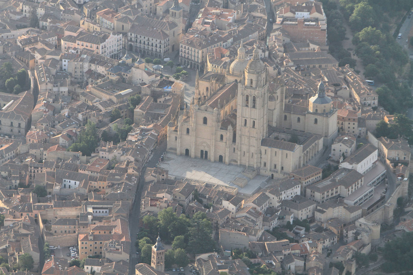 Vista aérea del centro de Segovia.