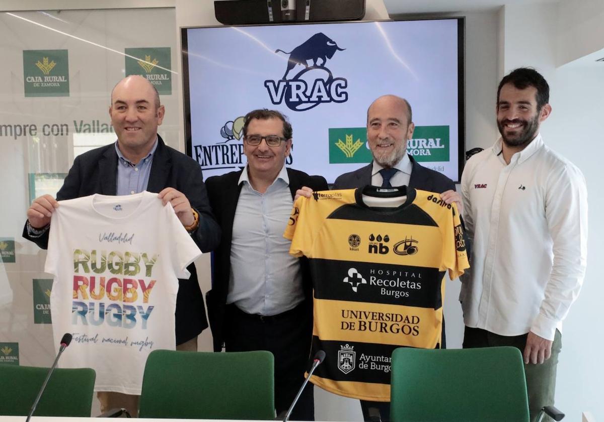 Manuel Vadillo (Aparejadores), Narciso Prieto (Caja Rural), Chema Valentín-Gamazo (VRAC), y Diego Merino, técnico del Quesos.