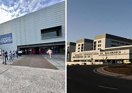 Entrada del Hospital Universitario Río Hortega en Valladolid/Hospital Universitario de Salamanca.