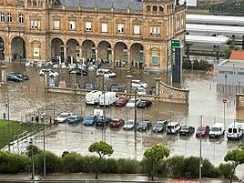 Inundaciones en Zamora debido al tremendo aguacero caído.
