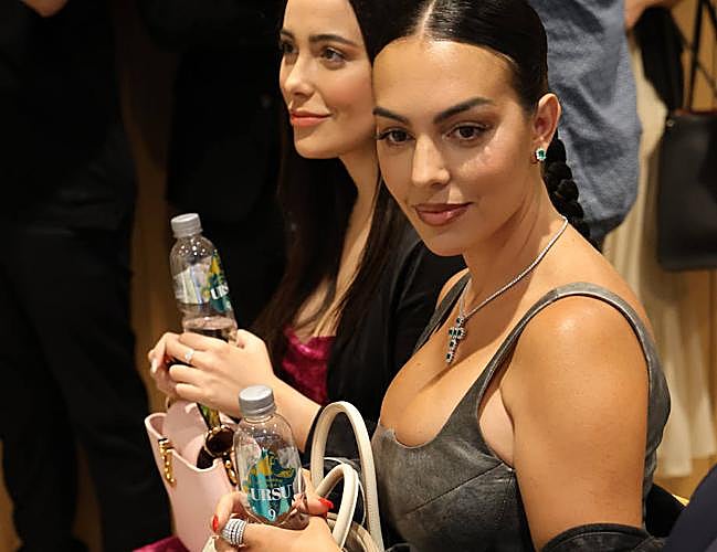 Georgina, la mujer de Cristiano Ronaldo, durante la presentación del agua embotellada 'URSU'.