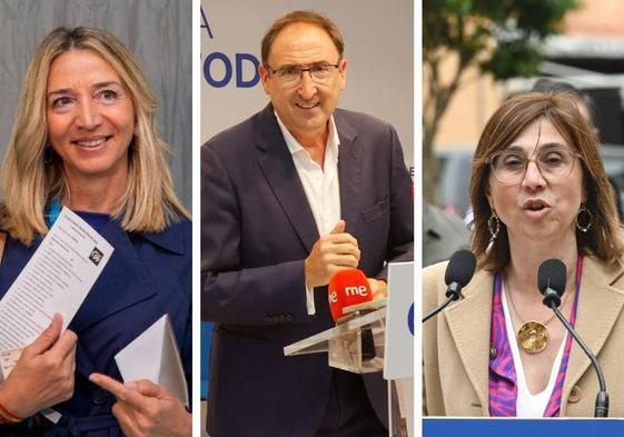 La abulense Alicia García, el palentino Alfonso Polanco y la arandina Raquel González, candidatos del PP al Senado.