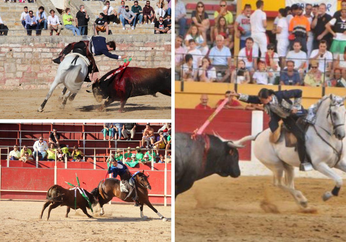 Sebastián Fernández, Óscar Borjas y Ana Rita, en diferentes actuaciones.