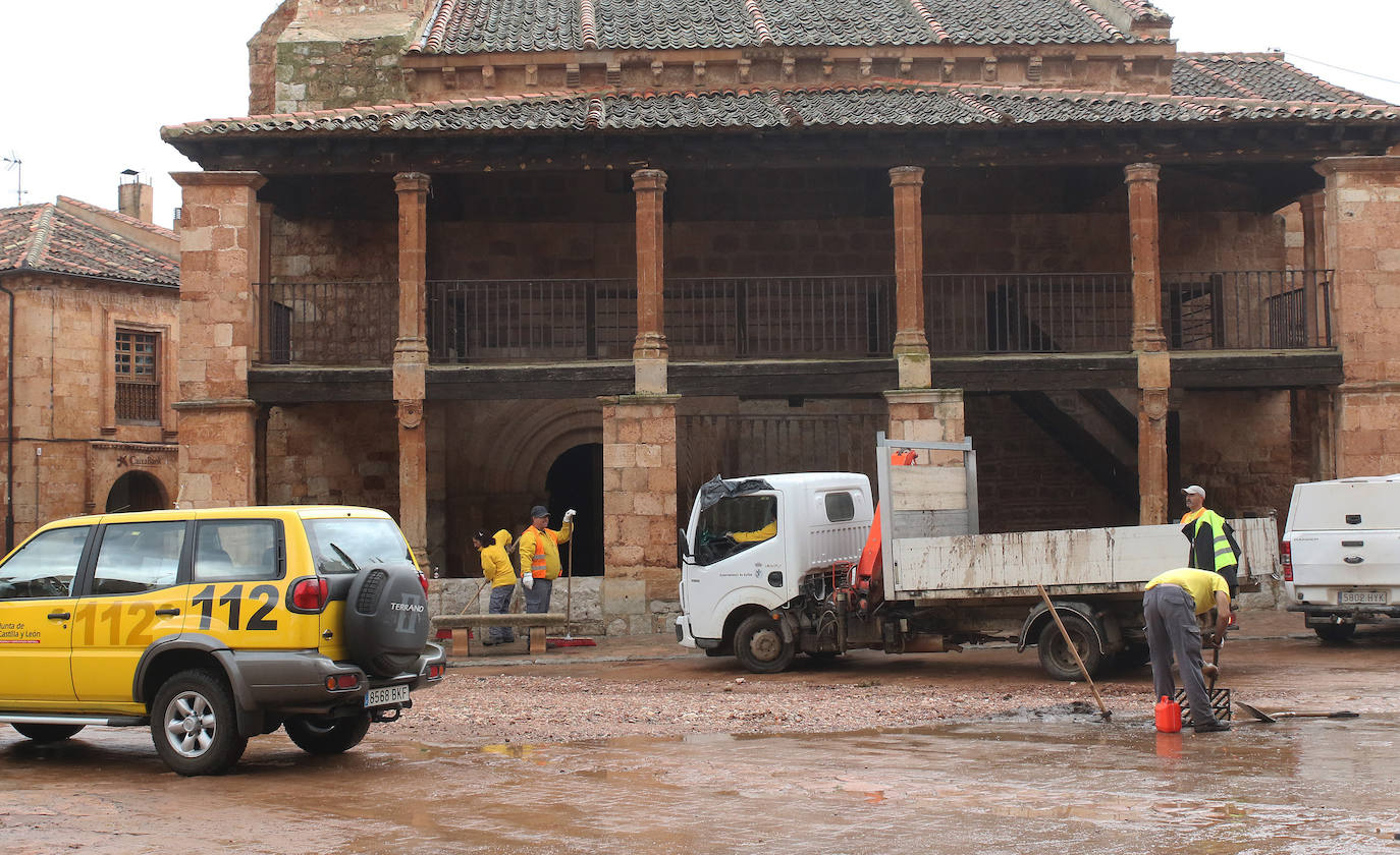 El rastro de la tormenta de granizo en Ayllón