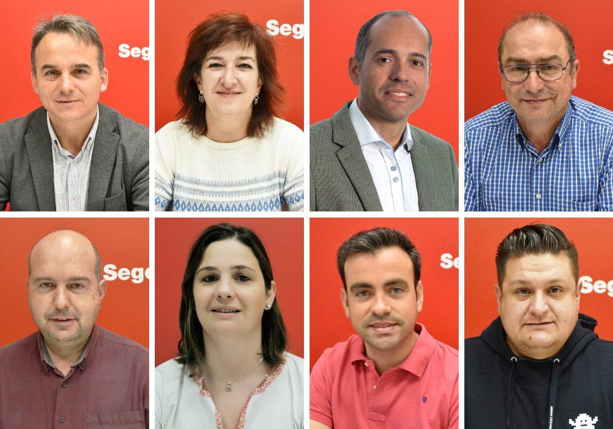 Los ocho diputados del PSOE en la Diputación Provincial de Segovia.