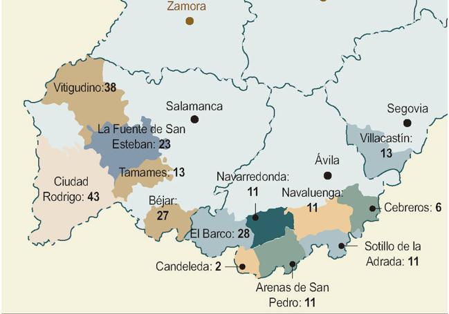 Unidades veterinarias en emergencia cinegéticas por jabalíes. Faltan Riaño (León) y Cervera (Palencia).