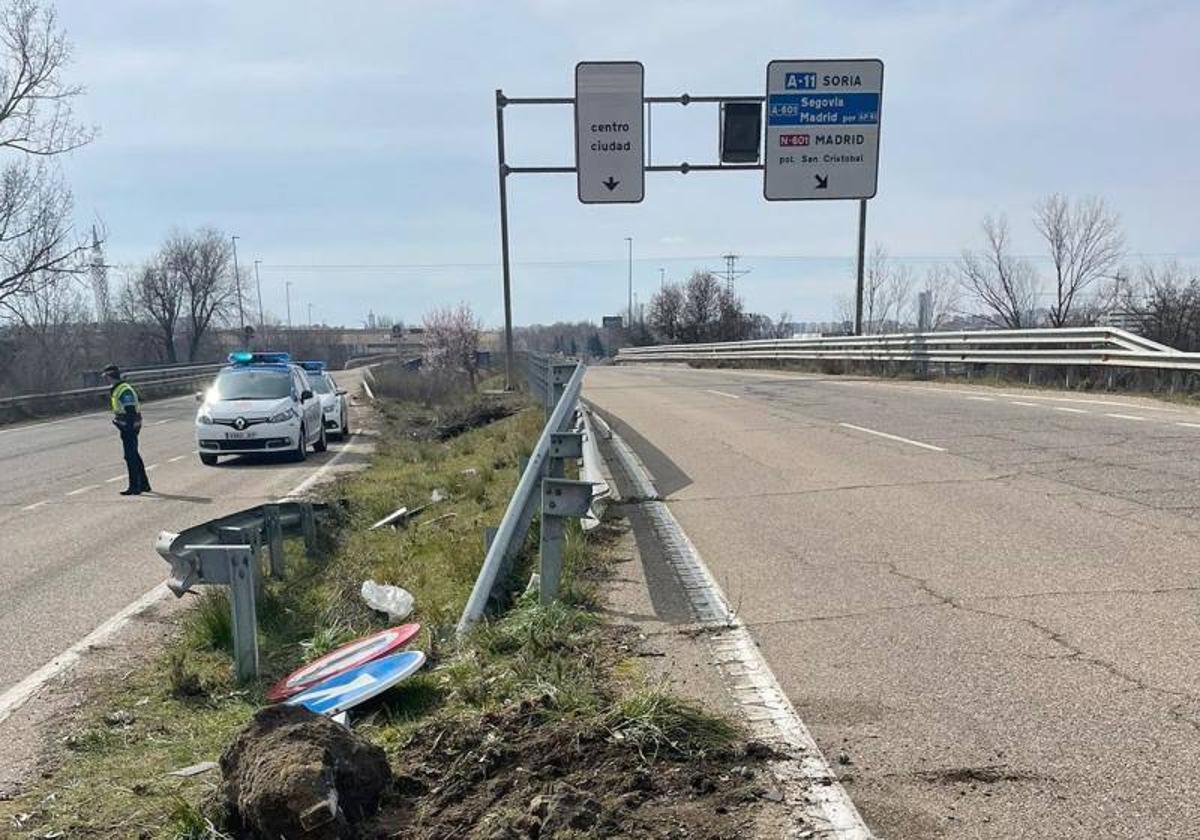 Un accidente de tráfico en una carretera de Valladolid.