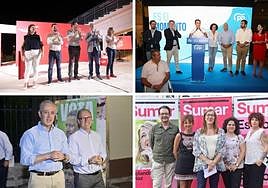 Los principales partidos políticos durante la noche de pega de carteles.