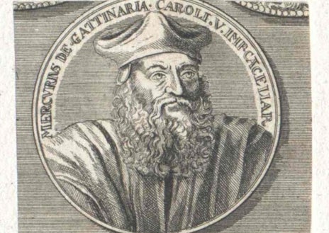 Imagen secundaria 1 - Arriba, Carlos V e Isabel de Portugal. Abajo, Mercurino Gattinara, presidente de las Cortes de 1523, y primera hoja de las peticiones del Reino en las mismas.