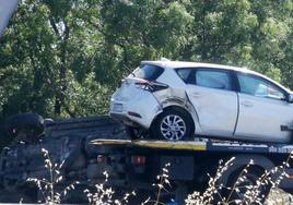 Un accidente de tráfico en una carretera de Segovia este verano.