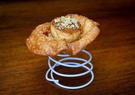 Flan de torrezno del restaurante Antonio en Almazán