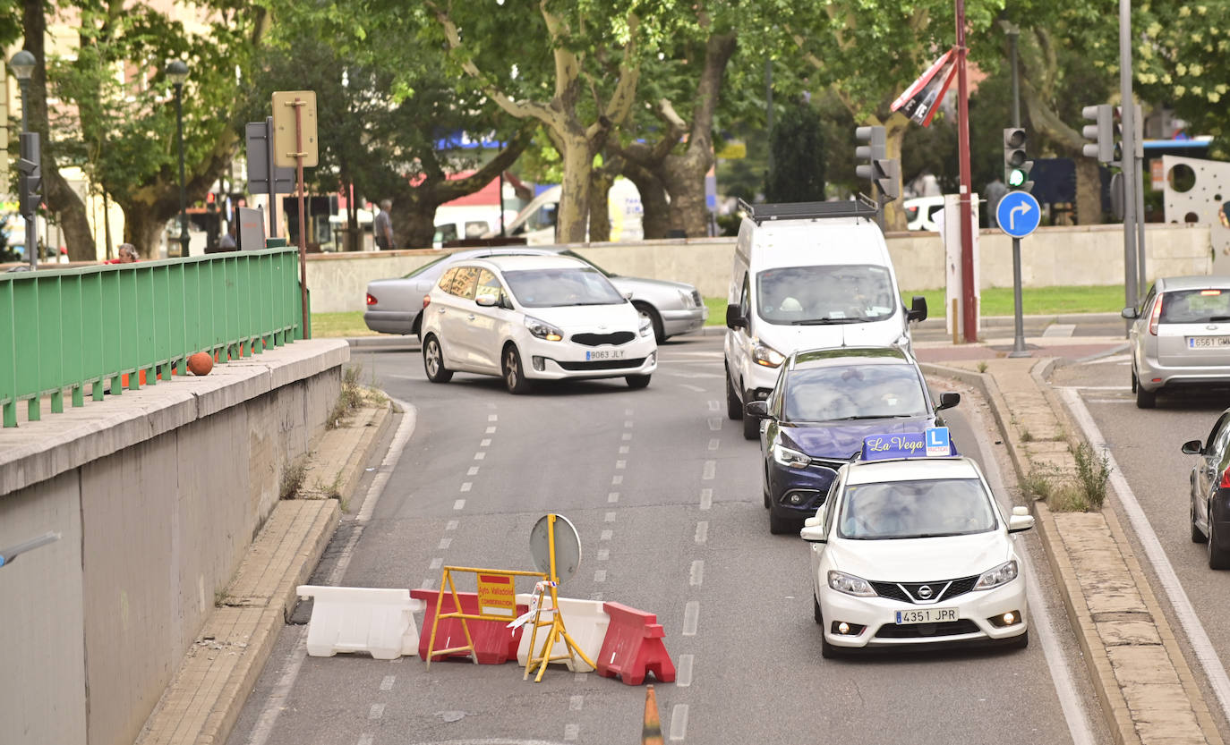 Corte de un carril en el túnel de la Circular, en Valladolid