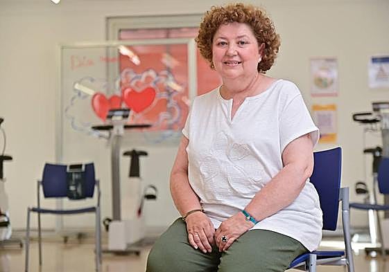 María José, en el gimnasio de rehabilitación del RíoHortega.