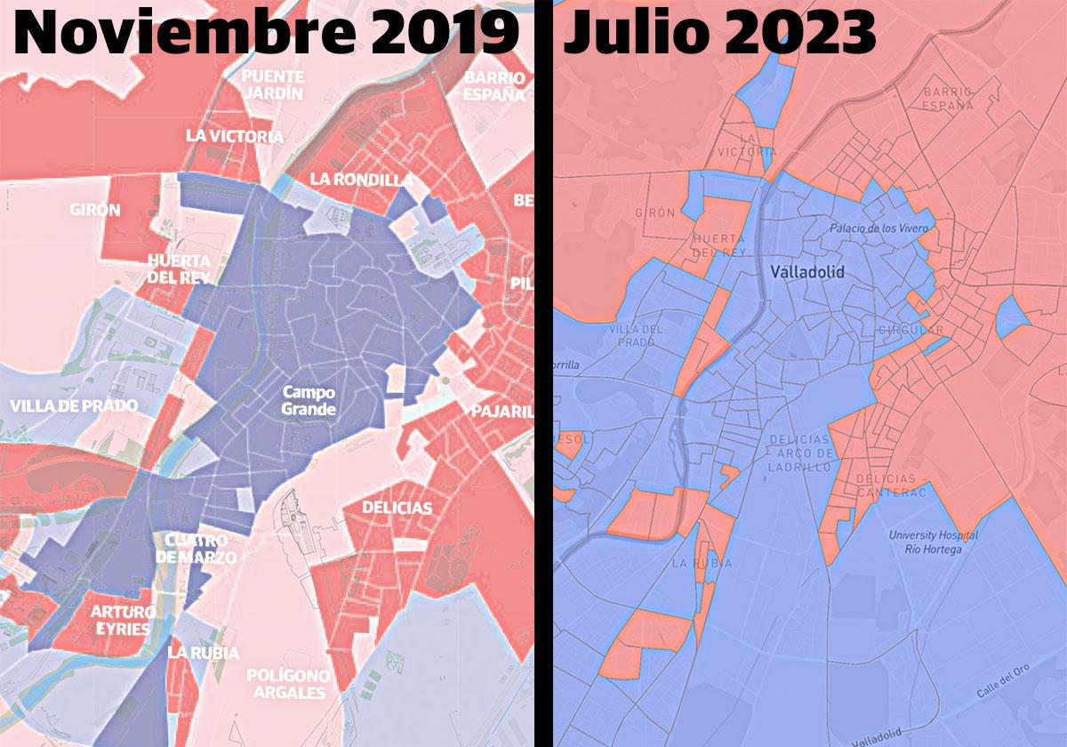 El voto de Valladolid por barrios: el PP recupera Parquesol, la zona sur y Huerta del Rey