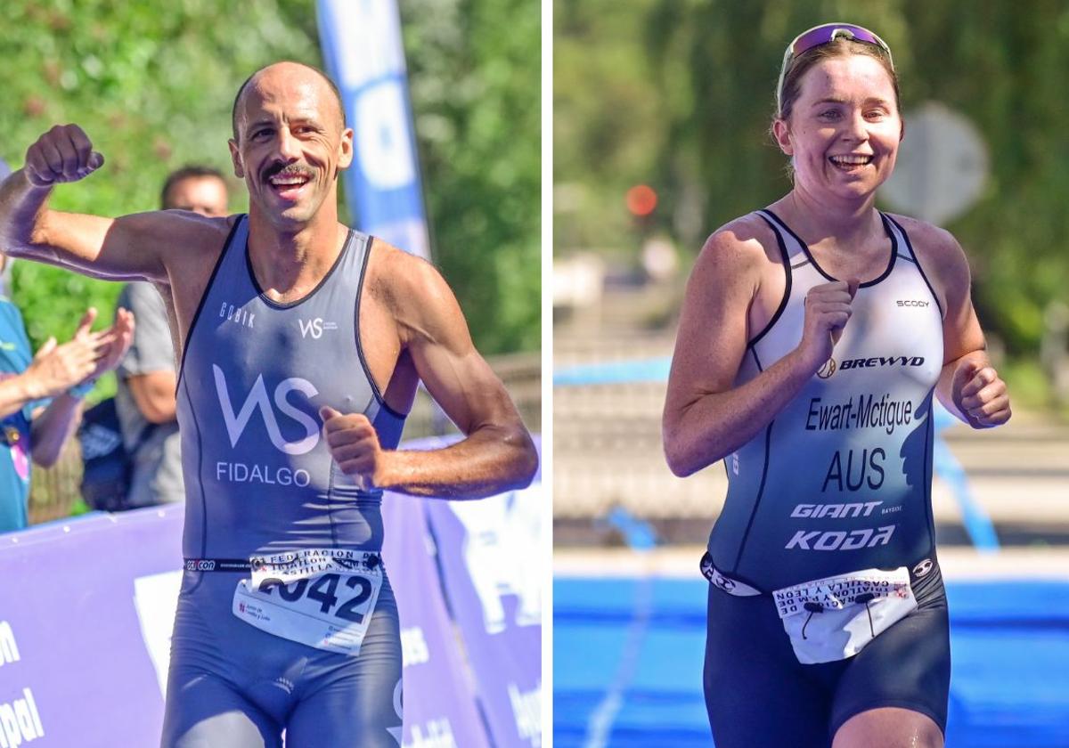 Miguel Ángel Fidalgo y Jessica Ewart-Mctigue entran en la línea de meta.