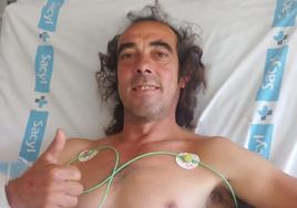 Eduardo P. F., en el hospital después de ser arrollado en La Seca.