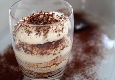 Mousse de tiramisú con cacao