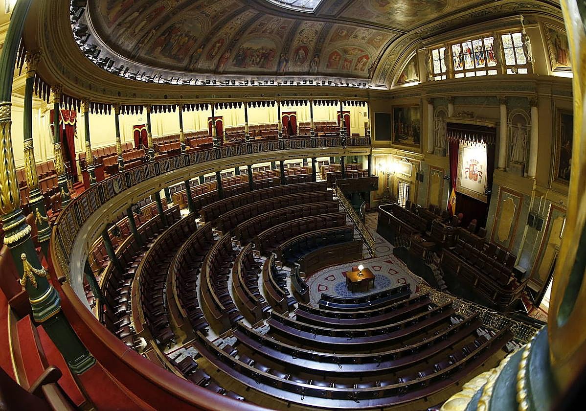 Vista general del hemiciclo del Congreso de los Diputados.
