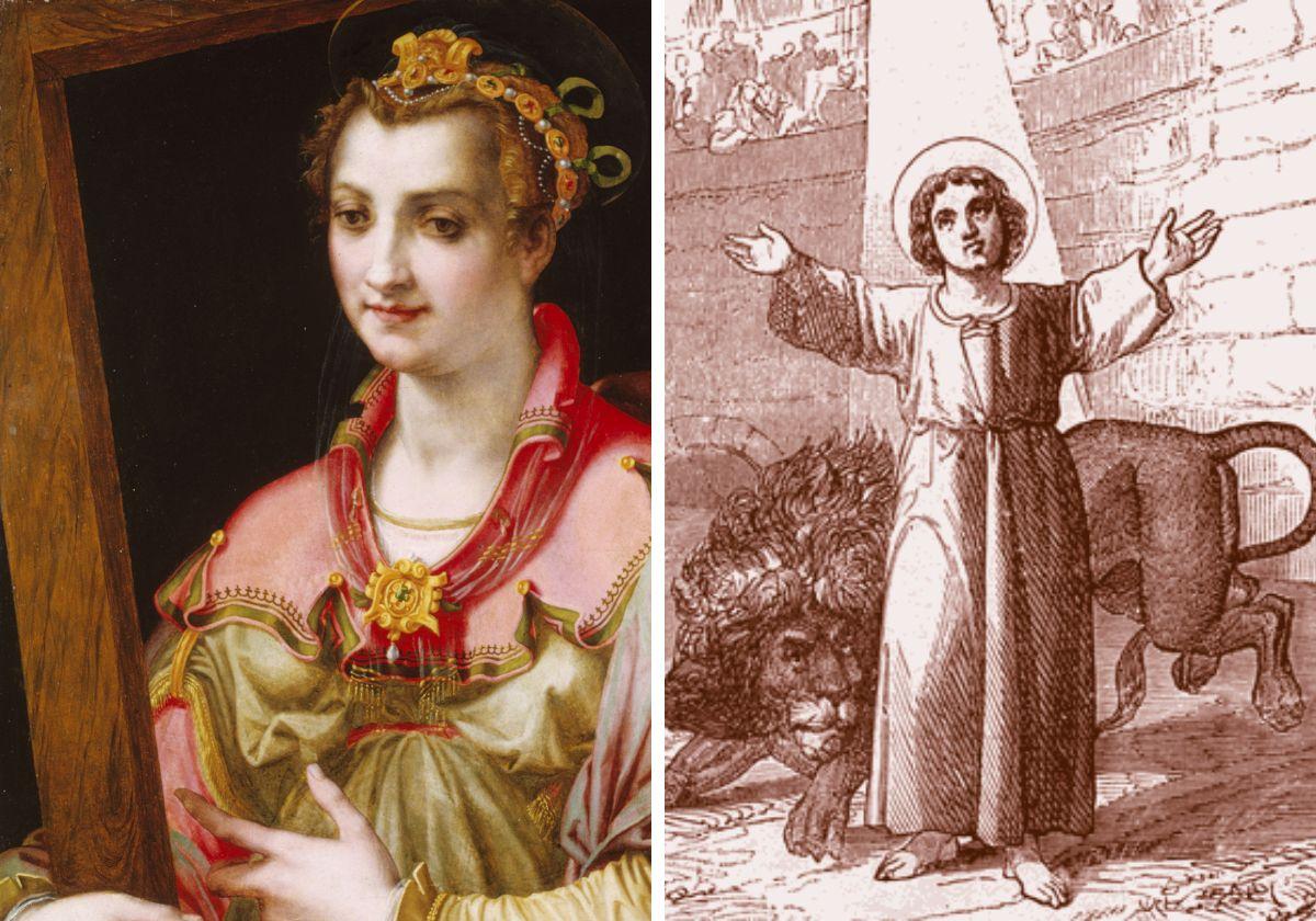 Santa Helena de Constantinopla y San Agapito de Lacio.