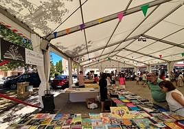 Exposición de librerías en Guardo, en la feria del año pasado.