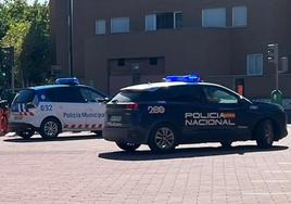 Imagen de archivo de tres vehículos policiales en Valladolid.