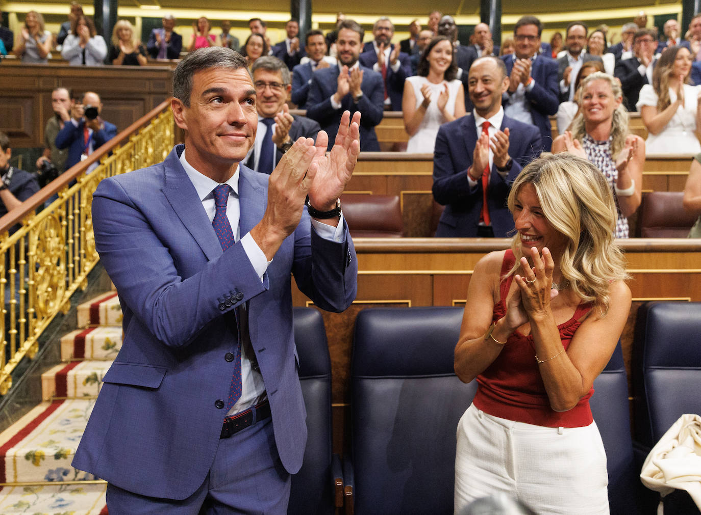 Pedro Sánchez junto a Yolanda Díaz.