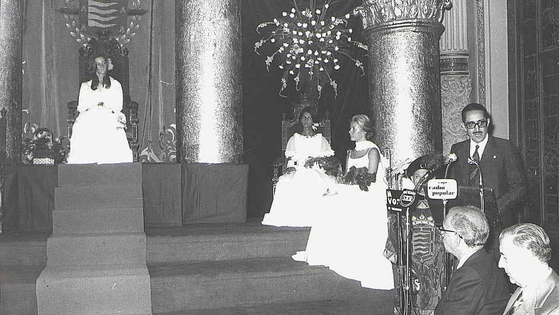 Pregón en 1975 a cargo de Faustino Ramos Díez, presidente del Sindicato Nacional de Información.