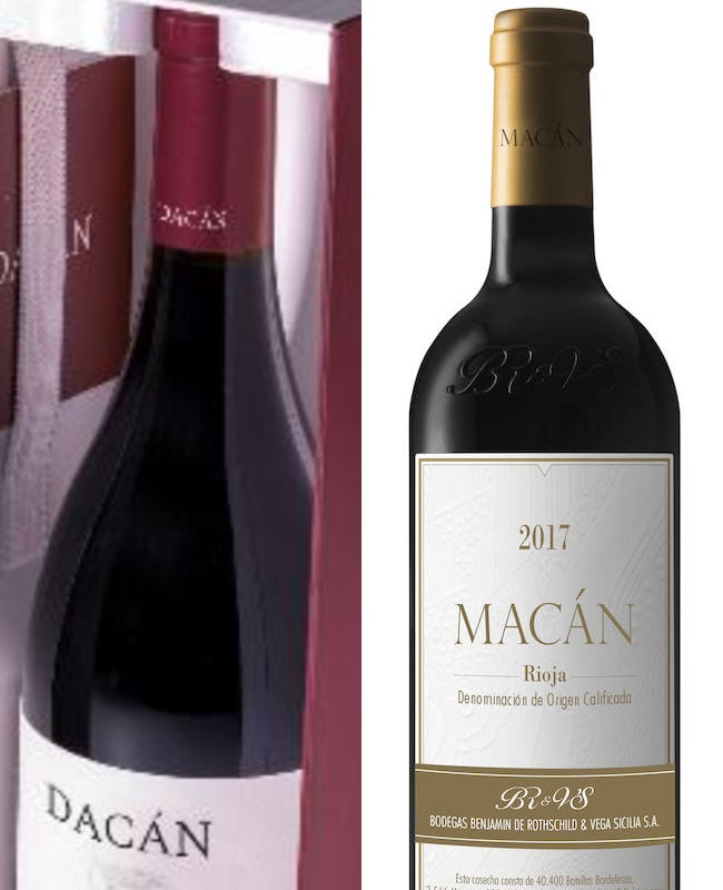 Botellas de Dacán y Macán.