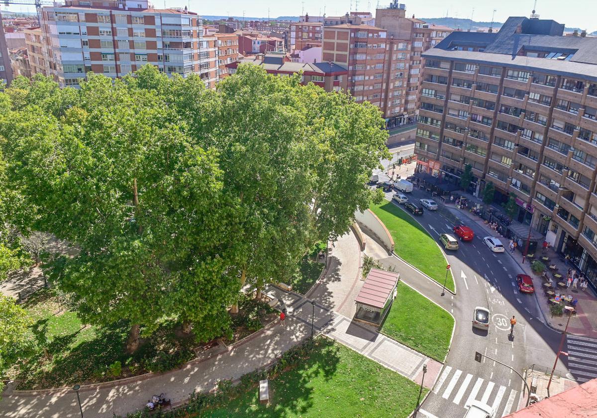 Vista panorámica de la plaza Circular de Valladolid.