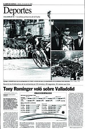 ​Página de El Norte en la crono del 94.