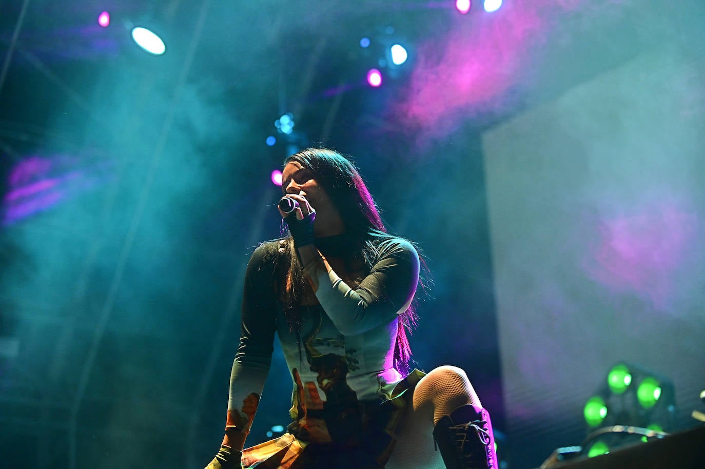 Las Tanxungeiras en su concierto de la Plaza Mayor