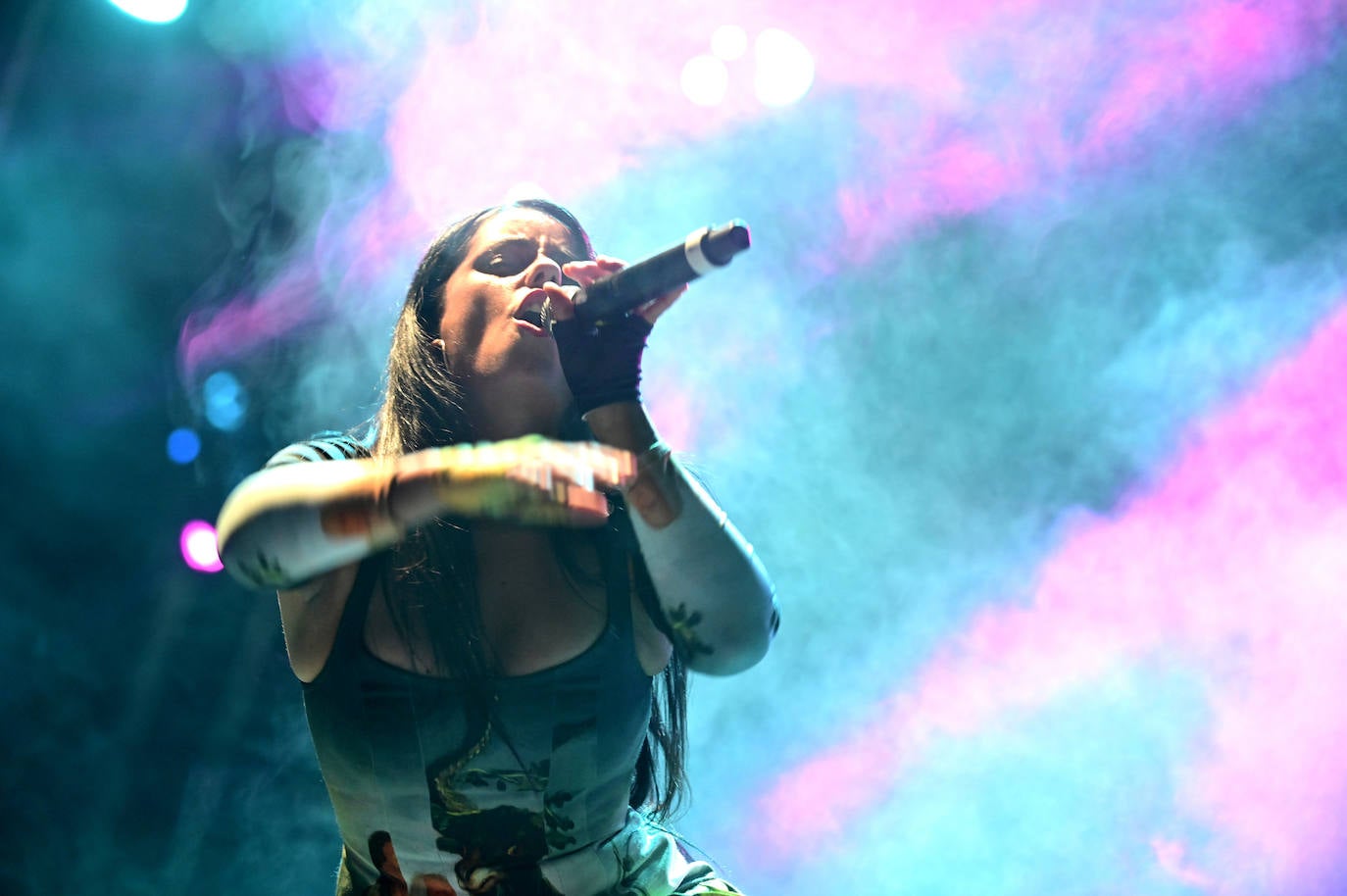 Las Tanxungeiras en su concierto de la Plaza Mayor