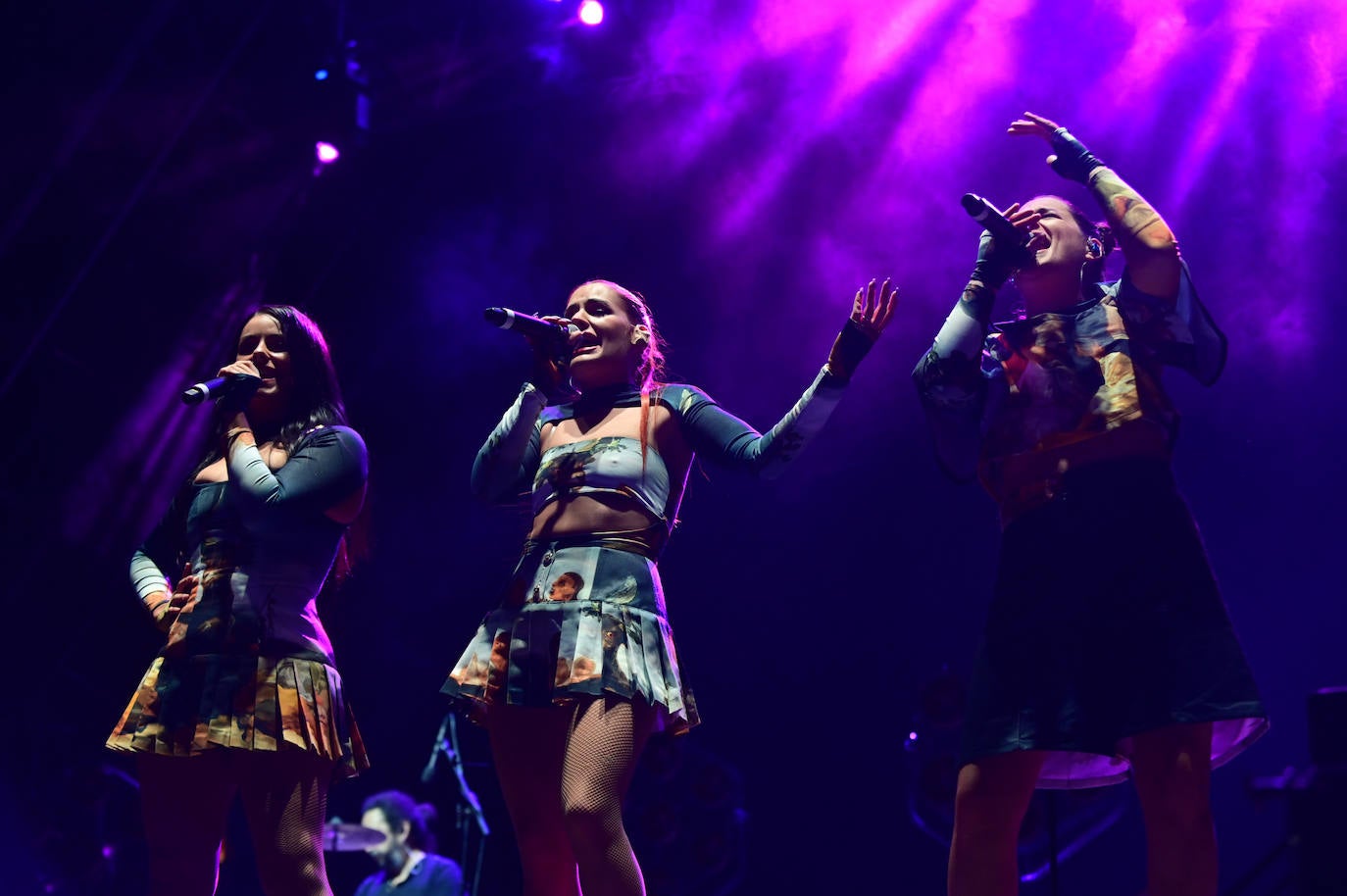 Las Tanxungeiras en su concierto de la Plaza Mayor