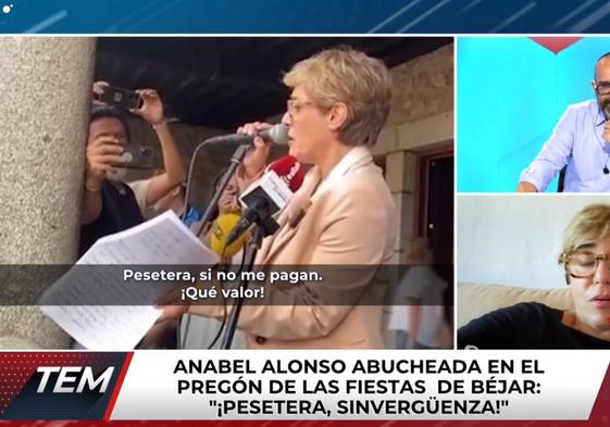 Captura de la intervención de Anabel Alonso en el programa de Risto Mejide.