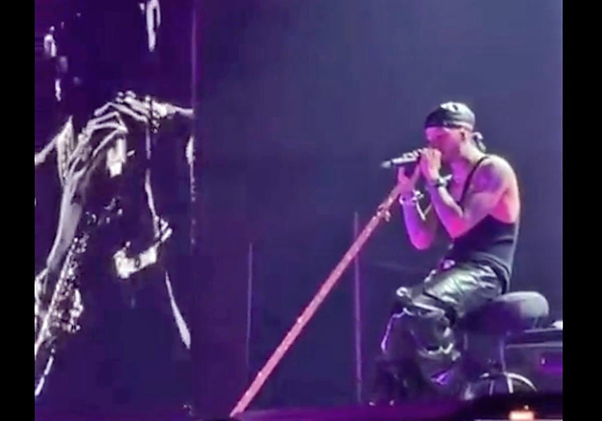 Rauw Alejandro, durante su concierto en Barcelona.