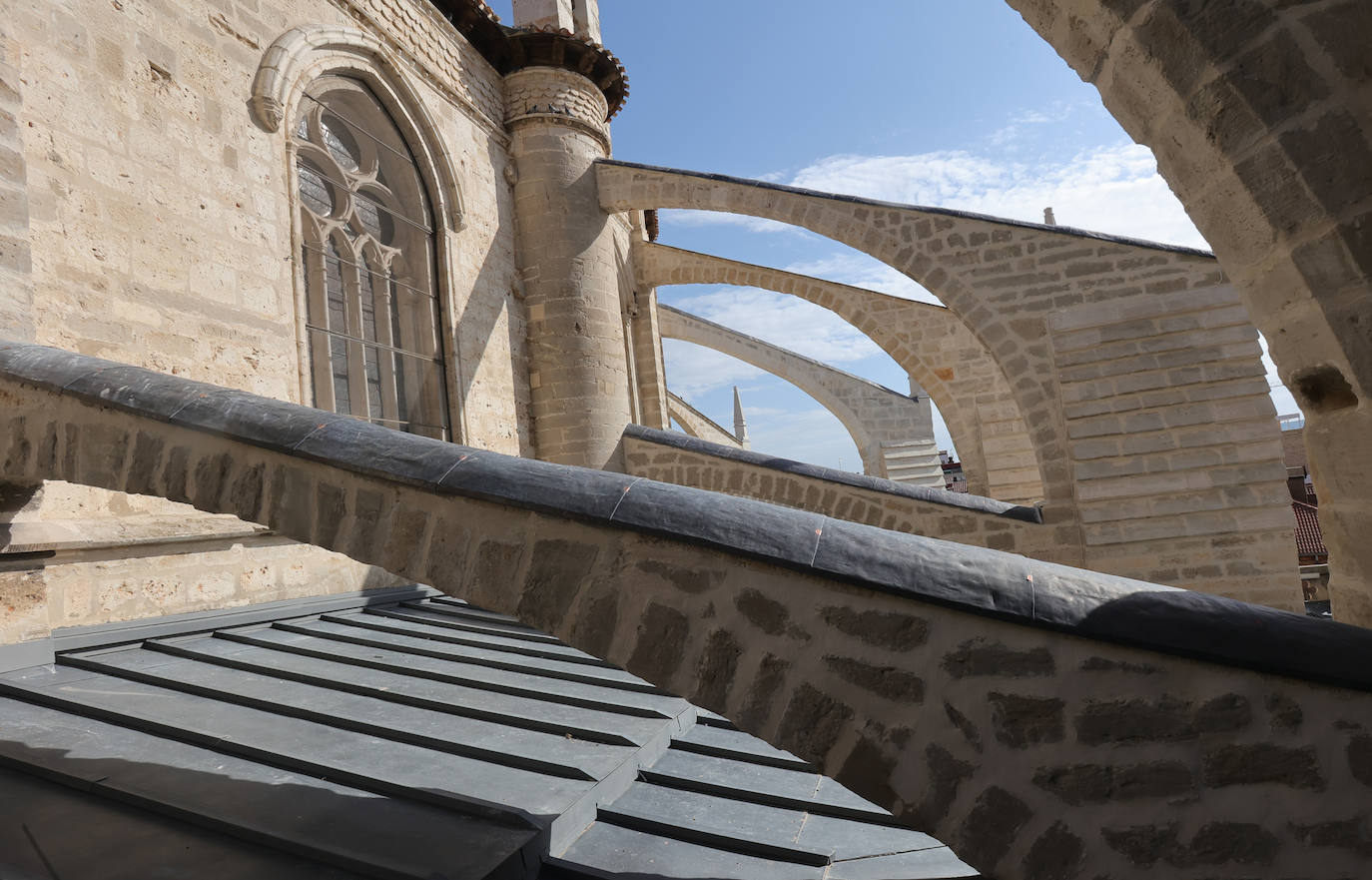 Las obras de restauración de la Catedral de Palencia la embellecen